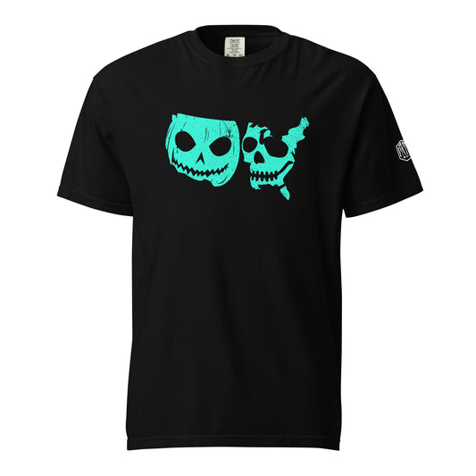 USA Pumpkin & Skull - Electric Blue