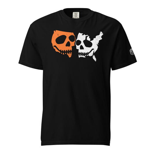 Skulls Of Liber-Tee - Orange & White