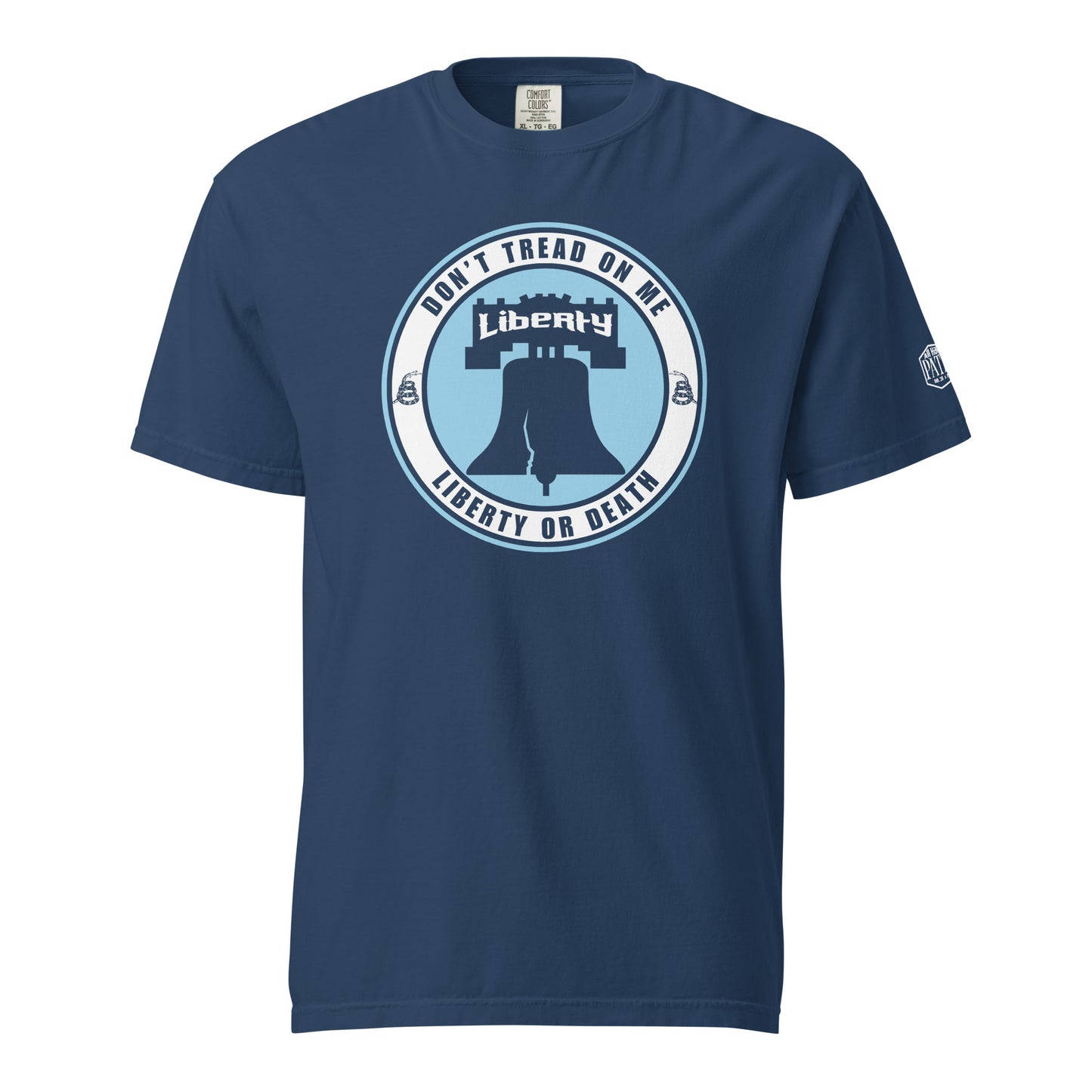 Liberty Bell Don't Tread On Me Blue Shirt Blue Logo