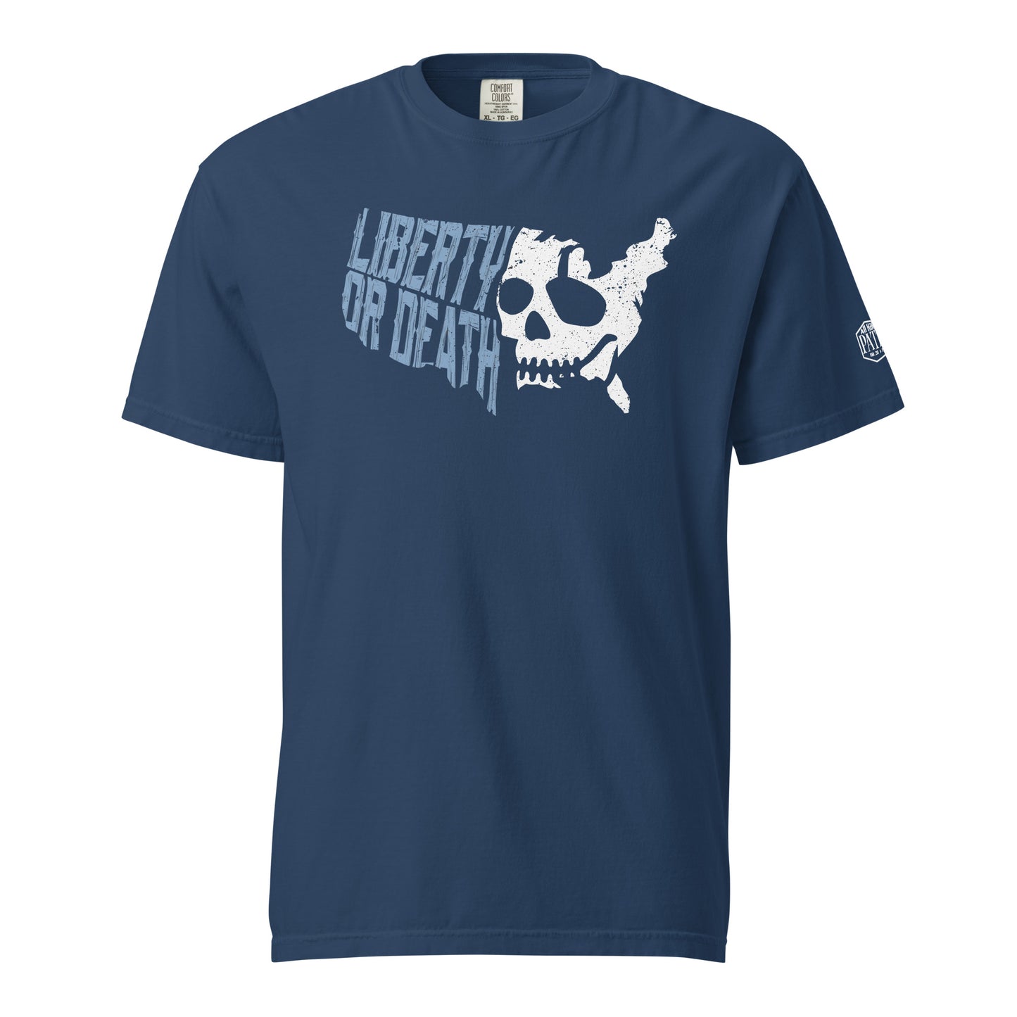 Liber-Tee Or Death - Blue Shirt White Logo