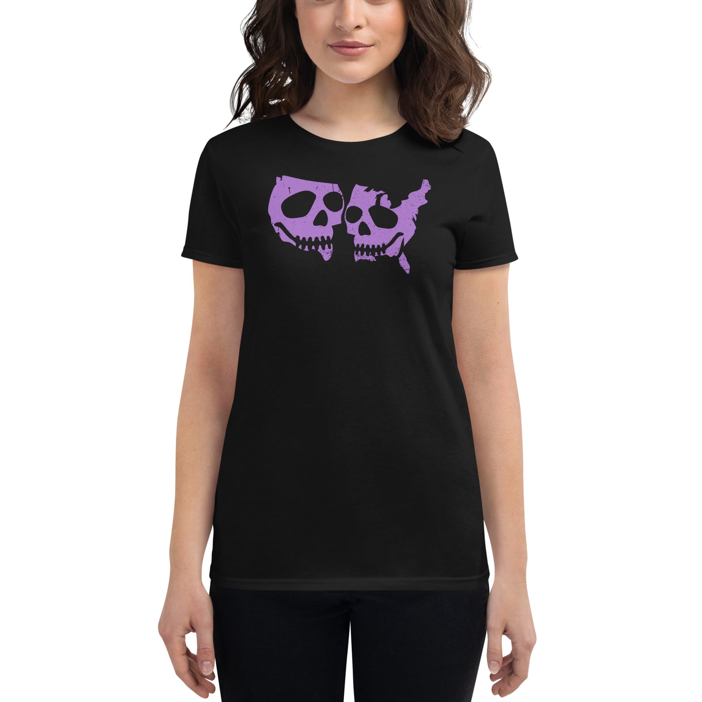 Red, White, and Bones - Purple Women's Shirt